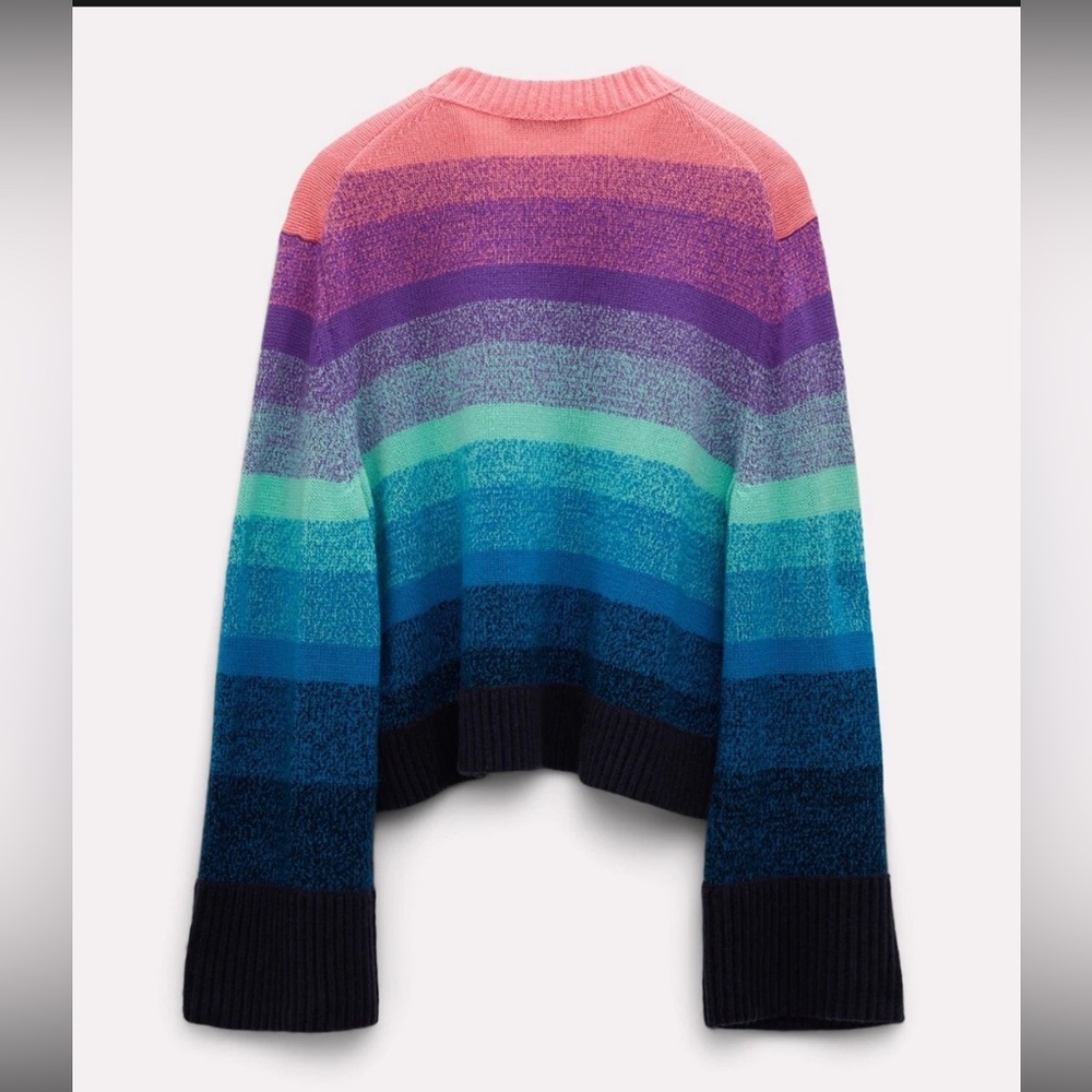 Dorothee Schumacher Chromatic Statements Rainbow Pullover Crop Sweater SZ-4; L - Picture 2 of 7